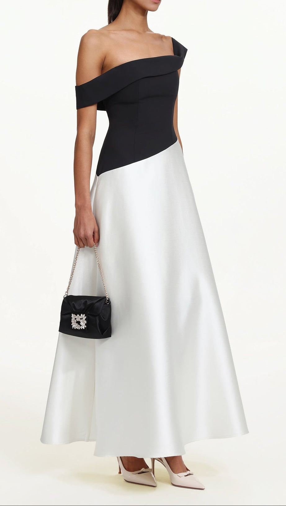 Xavier Off Shoulder Contrast Maxi Dress