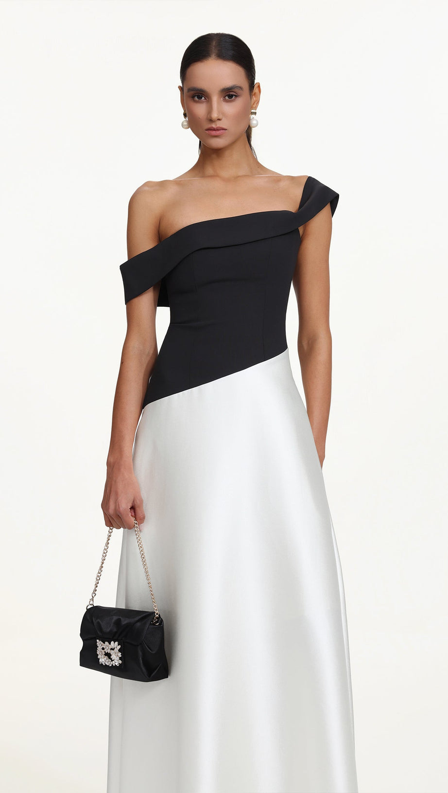 Xavier Off Shoulder Contrast Maxi Dress