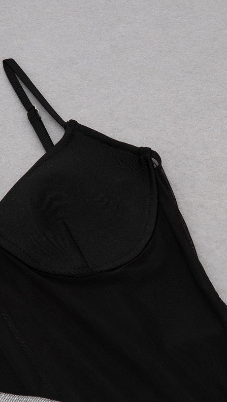 CRYSTAL NET MIDI DRESS