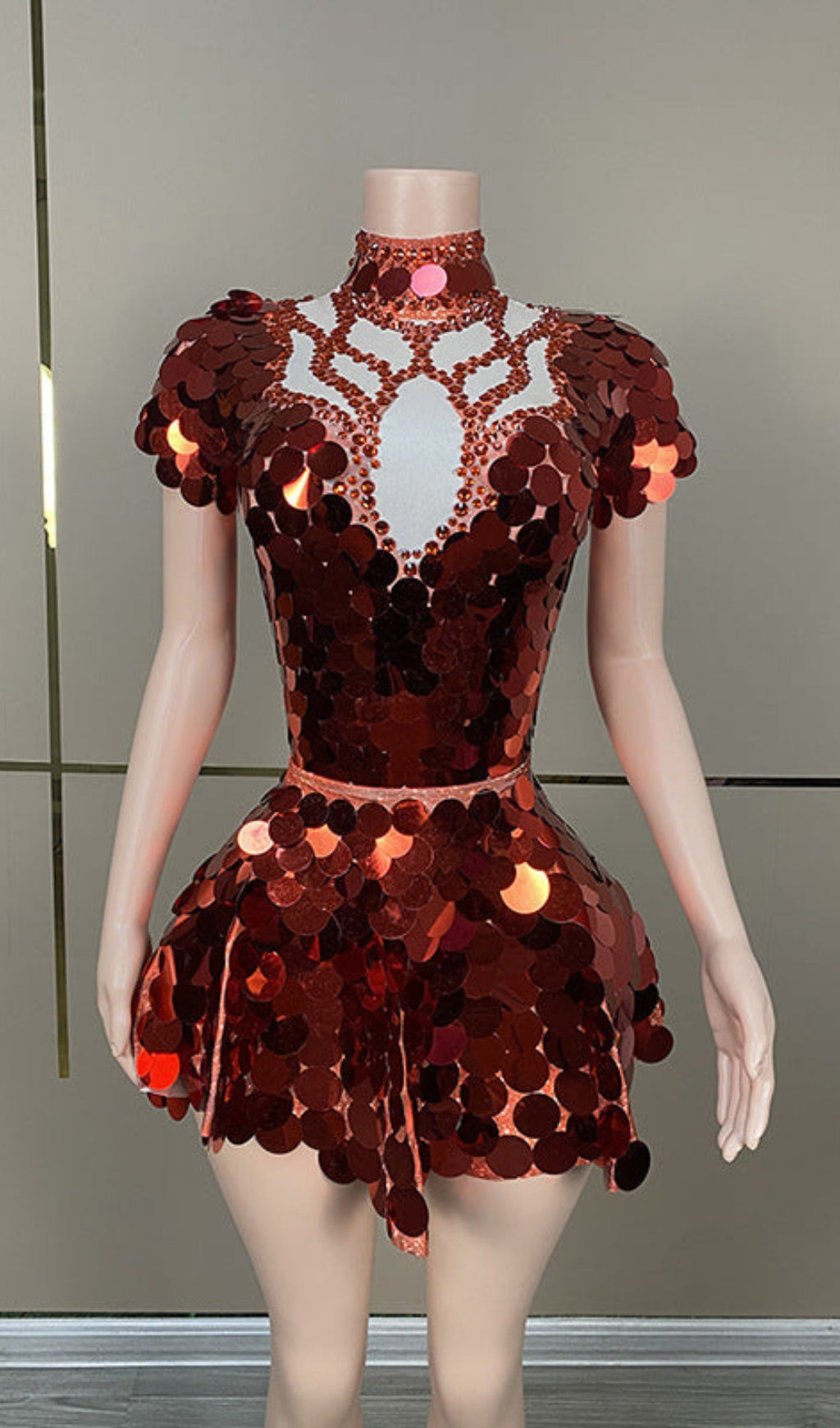 HELENE BURGUNDY SEQUINS DIAMANTE SET