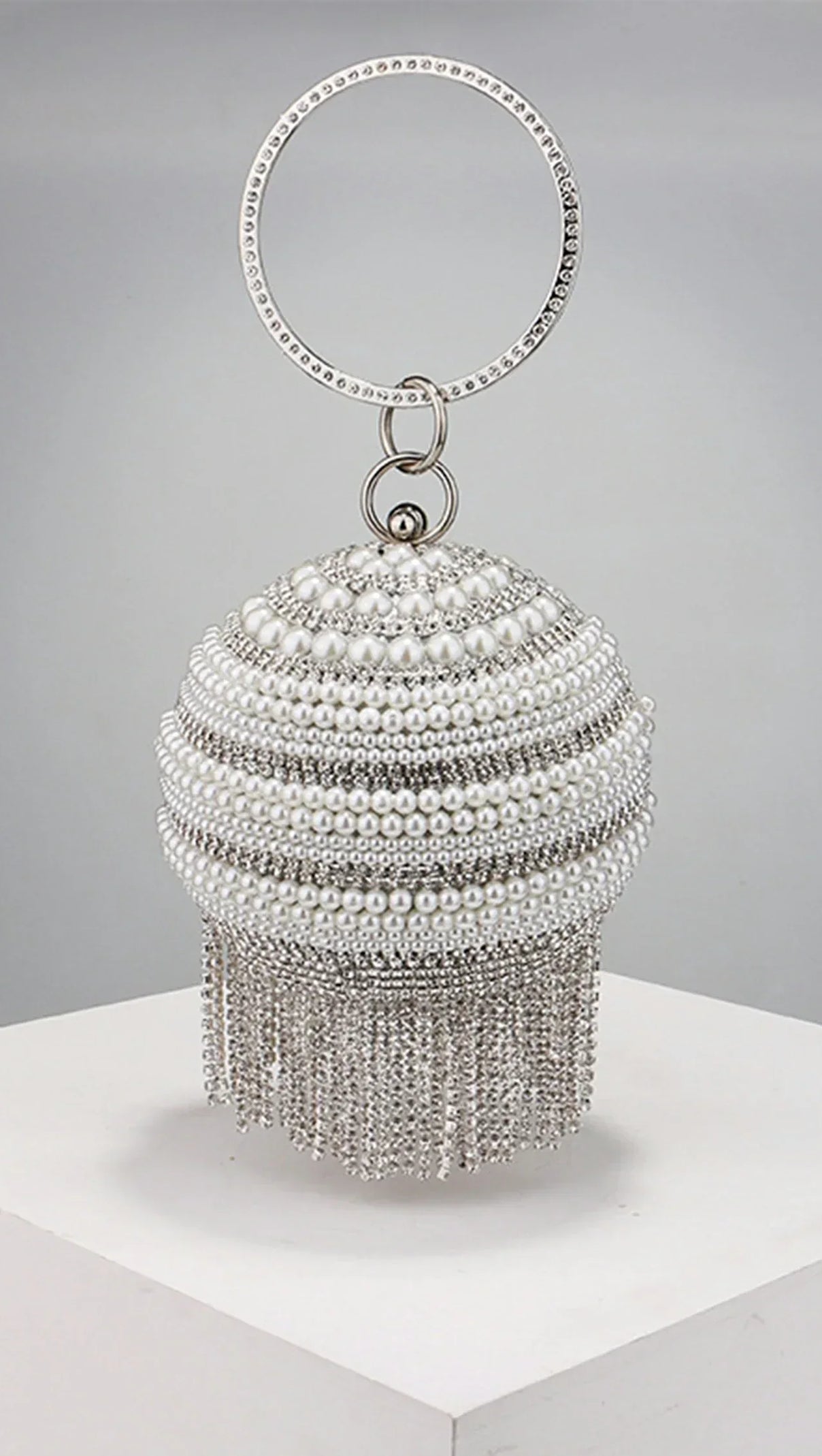 AIIZIE ANNISTIN DIAMOND PEARL TASSEL MINI BAG - product image