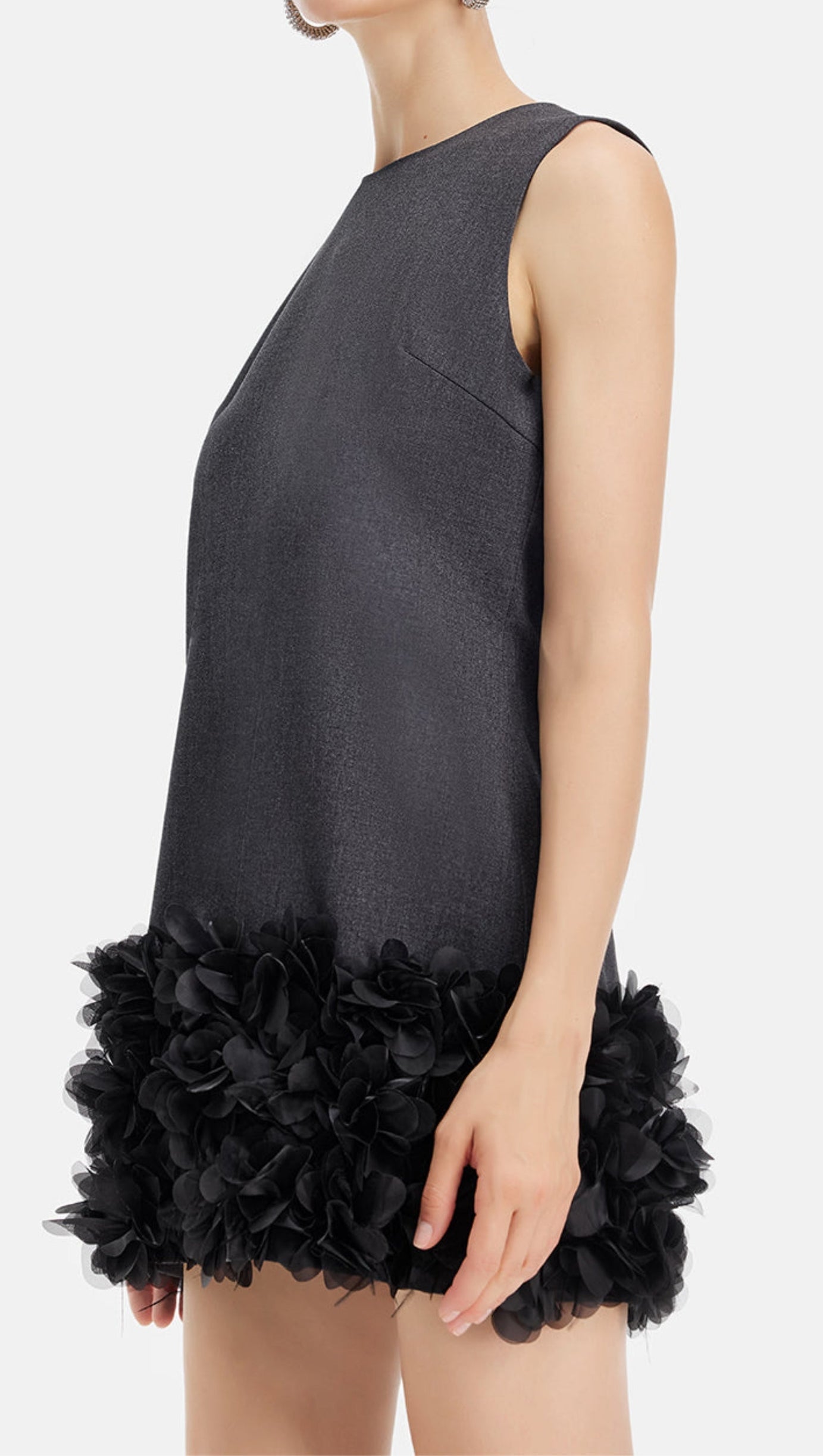 HANDCRAFTED BEADED PETAL SHIFT DRESS