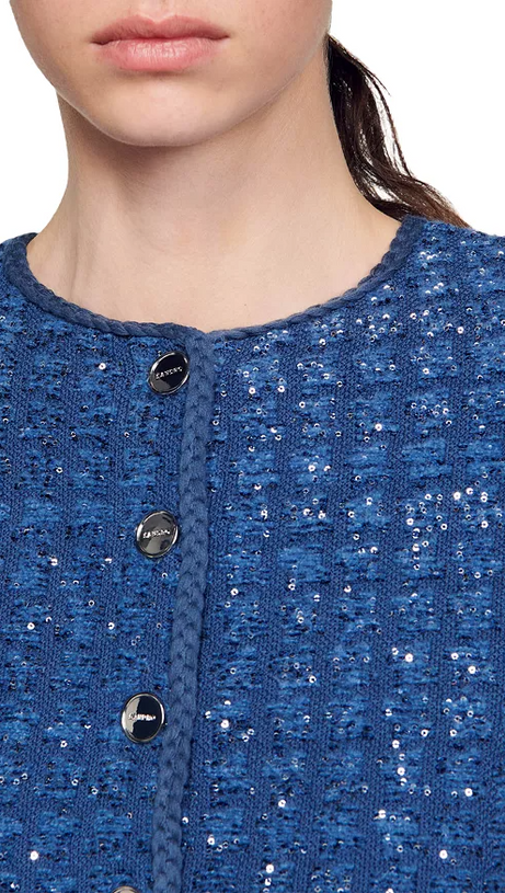 PALM CROPPED BLAZER IN BLUE