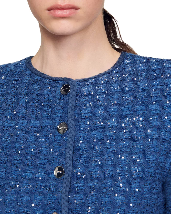 AIIZIE PALM CROPPED BLAZER IN BLUE - product image