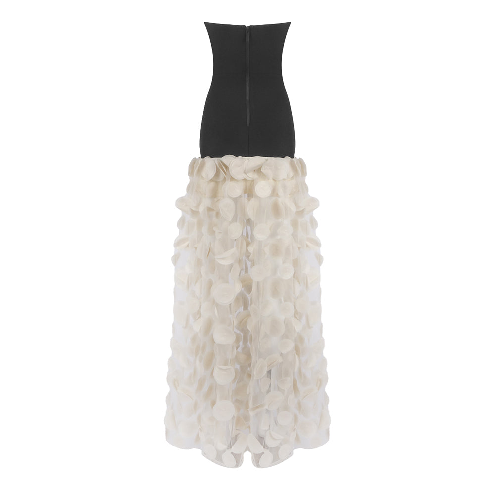 AIIZIE STRAPLESS A LINE MAXI DRESS APRICOT - product image