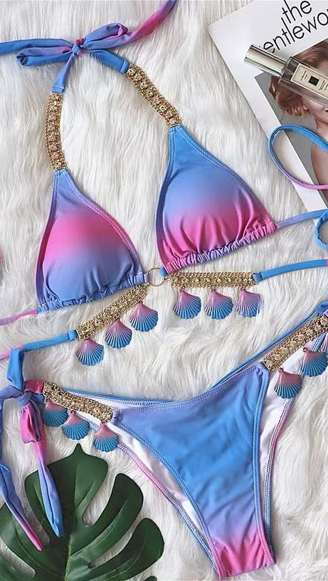 LUPITA Muschel-Bikini in Blau