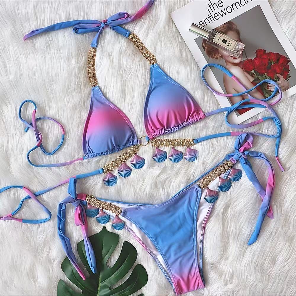 AIIZIE LUPITA SHELL BIKINI IN BLUE - product image