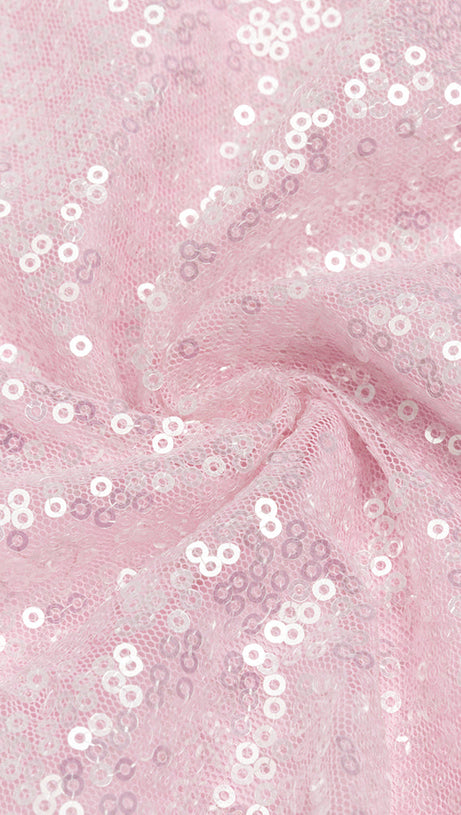 SEQUIN MESH SPLICING FISHTAIL BODYCON DRESS