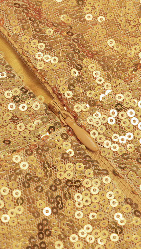 ONE SHOULDER SPLIT THIGH SEQUIN MAXI DRESS