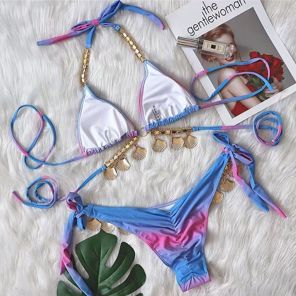AIIZIE LUPITA SHELL BIKINI IN BLUE - product image