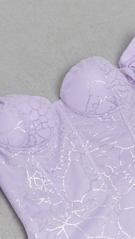 MERMAID HEM MESH INSERT DRESS