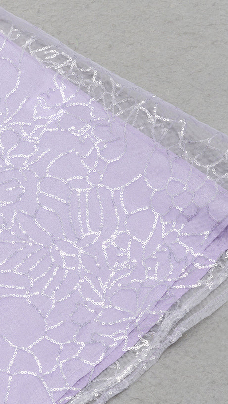 MERMAID HEM MESH INSERT DRESS