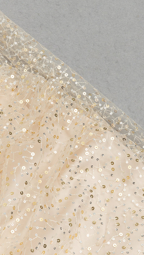 SEQUINS SLEEVELESS SPLIT MAXI DRESS