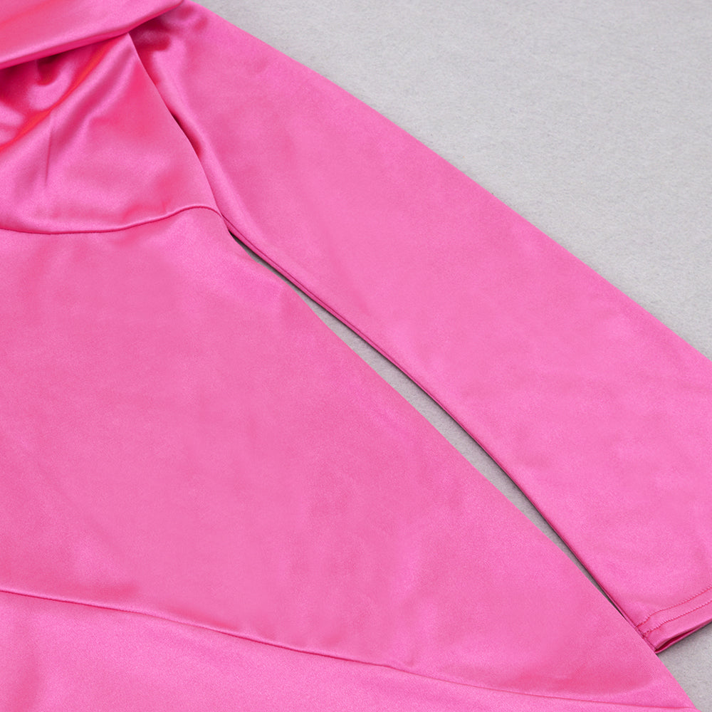 AIIZIE OFF-SHOULDER SATIN COCKTAIL DRESS IN HOT PINK - product image