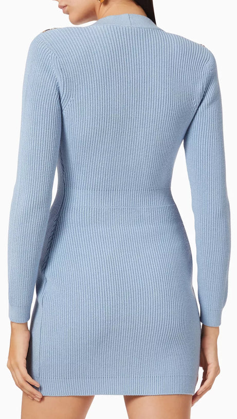 CAROLINE MINIKLEID MIT METALLBODEN IN BLAU