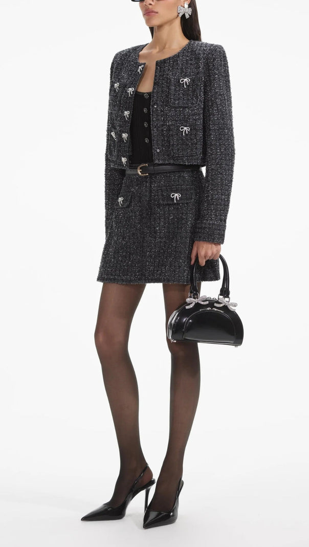 AIIZIE BLACK TEXTURED DENIM JACKET - product image