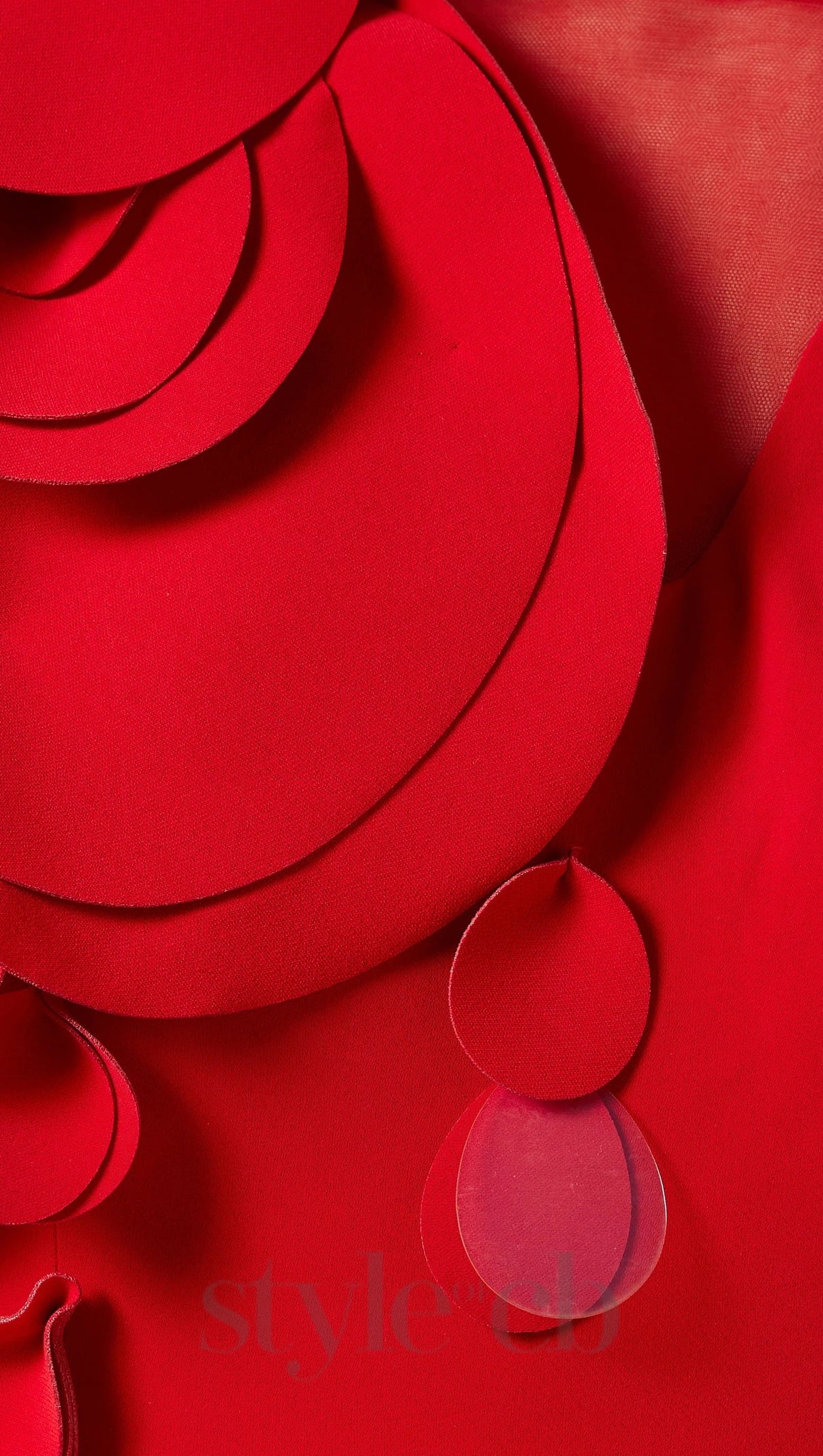 ABITO LUNGO FLOREALE CON CINTURA ROSSO