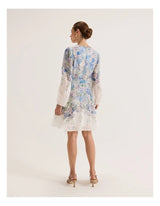 Chelsea Floral print Mini Dress in Ivory
