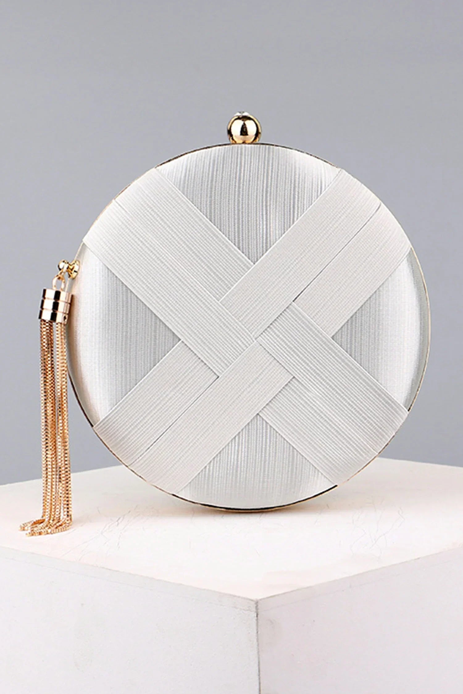 ANNELLE SATIN TASSEL MINI BAG