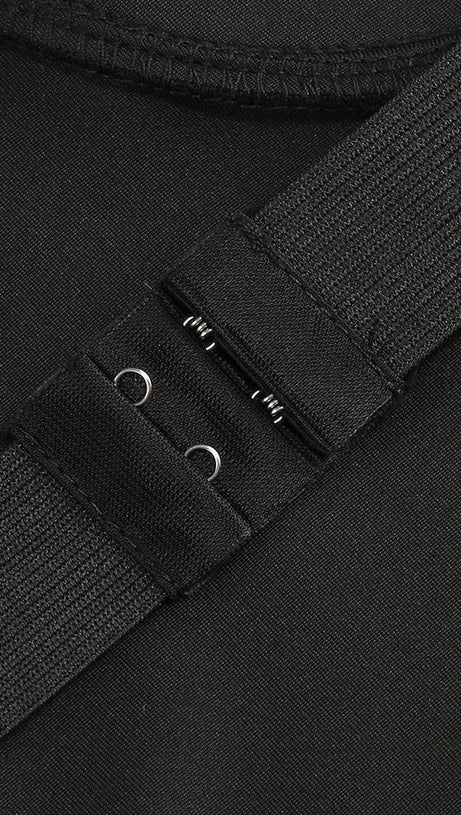 EUDORA 3D FLOWER OFF-SHOULDER MAXI DRESS IN BLACK