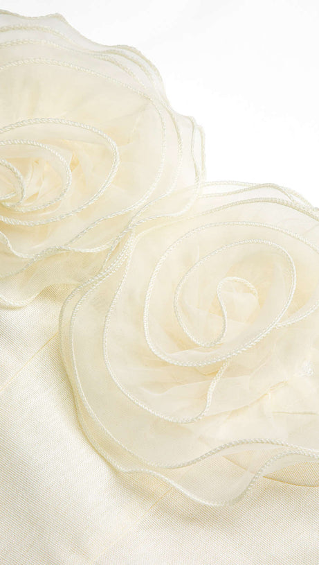 Trägerloses Tube-Top mit 3D-Blumenmuster 