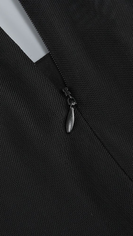 LONG SLEEVE CUTOUT SPLIT MAXI DRESS