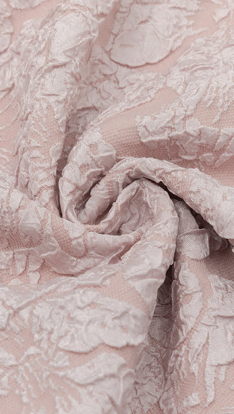 PINK SWEETHEART NECK PUFF SLEEVE SPLIT THIGH DRESS