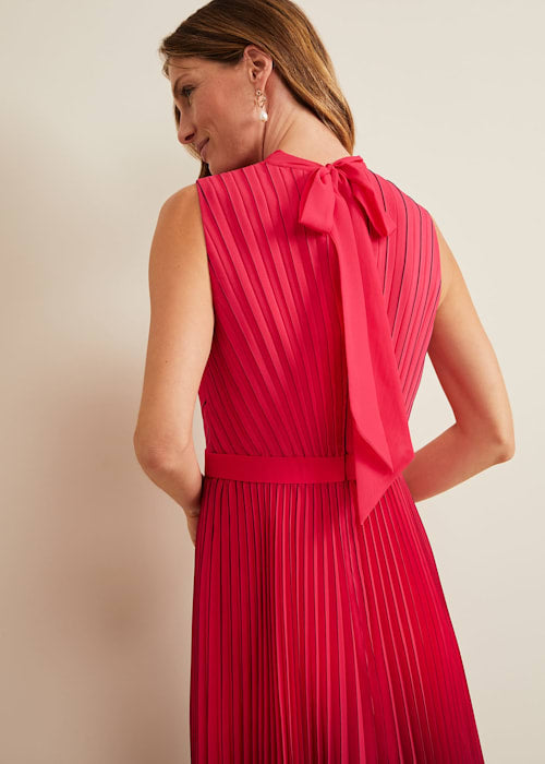 OMBRE PLEATED DRAPED MAXI DRESS