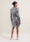 RHIA SILVER SEQUIN MINI DRESS