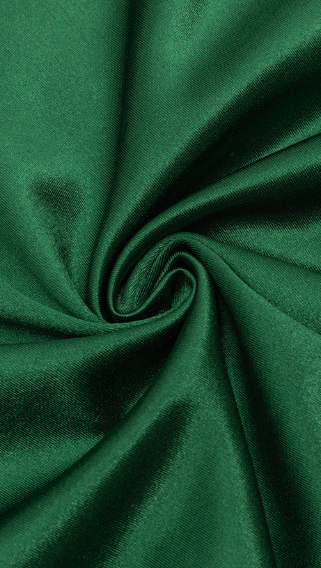 HARRIET GREEN RUCHED BODYCON STRAPLESS MAXI DRESS