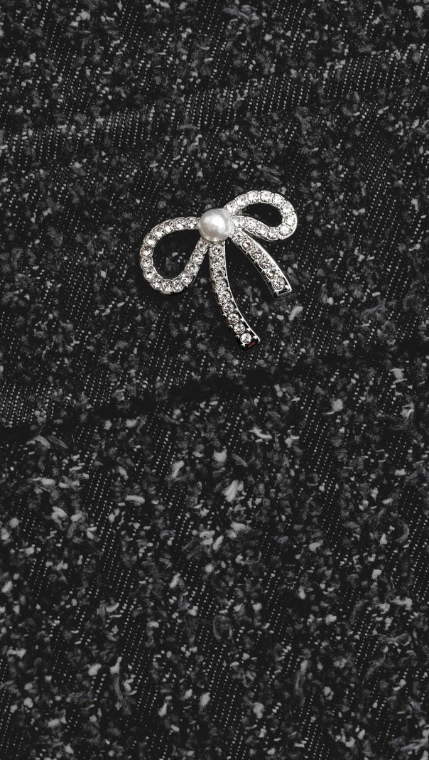 AIIZIE BLACK TEXTURED DENIM MINI SKIRT - product image