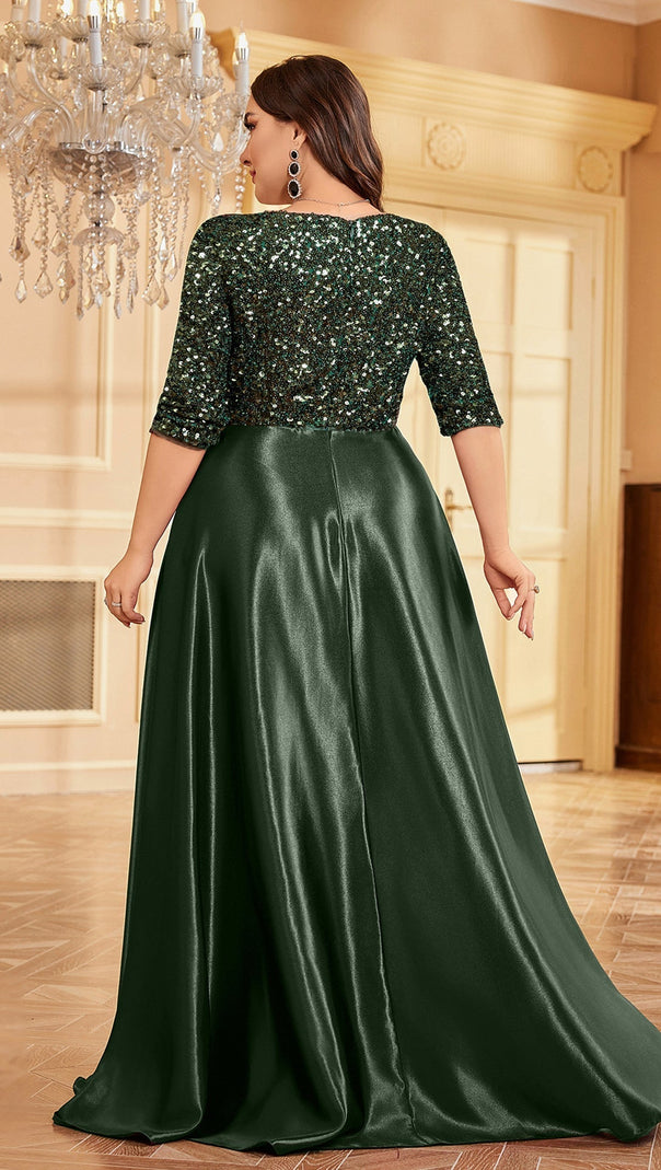 AIIZIE CORALINE V-NECK LONG SLEEVE MAXI DRESS - product image