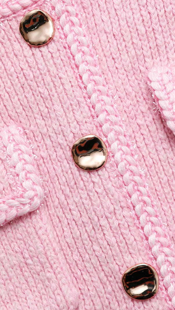 AIIZIE PINK MELANGE MERINO CARDIGAN - product image