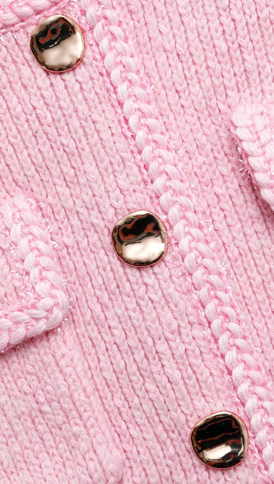 PINK MELANGE MERINO CARDIGAN