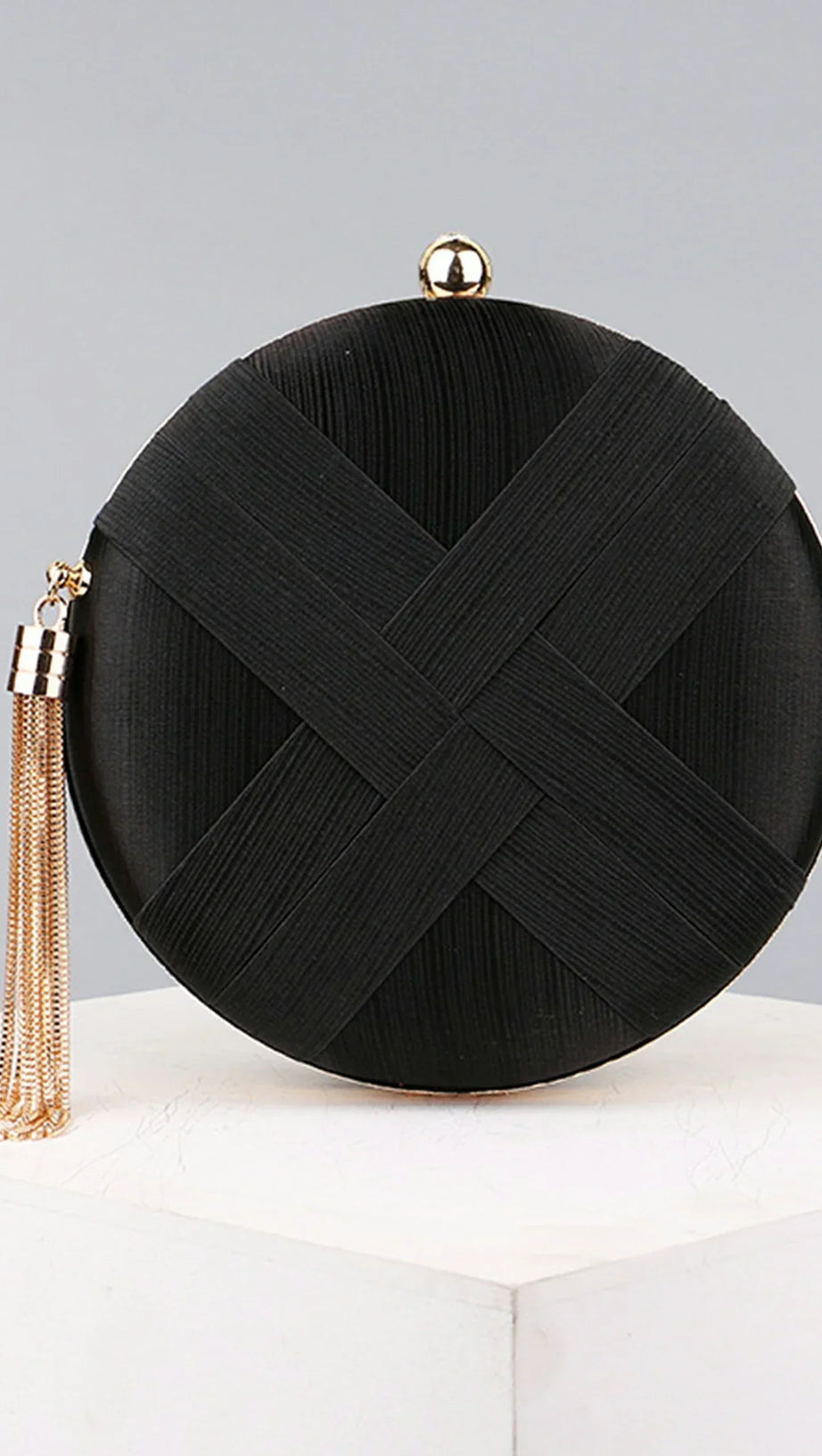 ANNELLE SATIN TASSEL MINI BAG