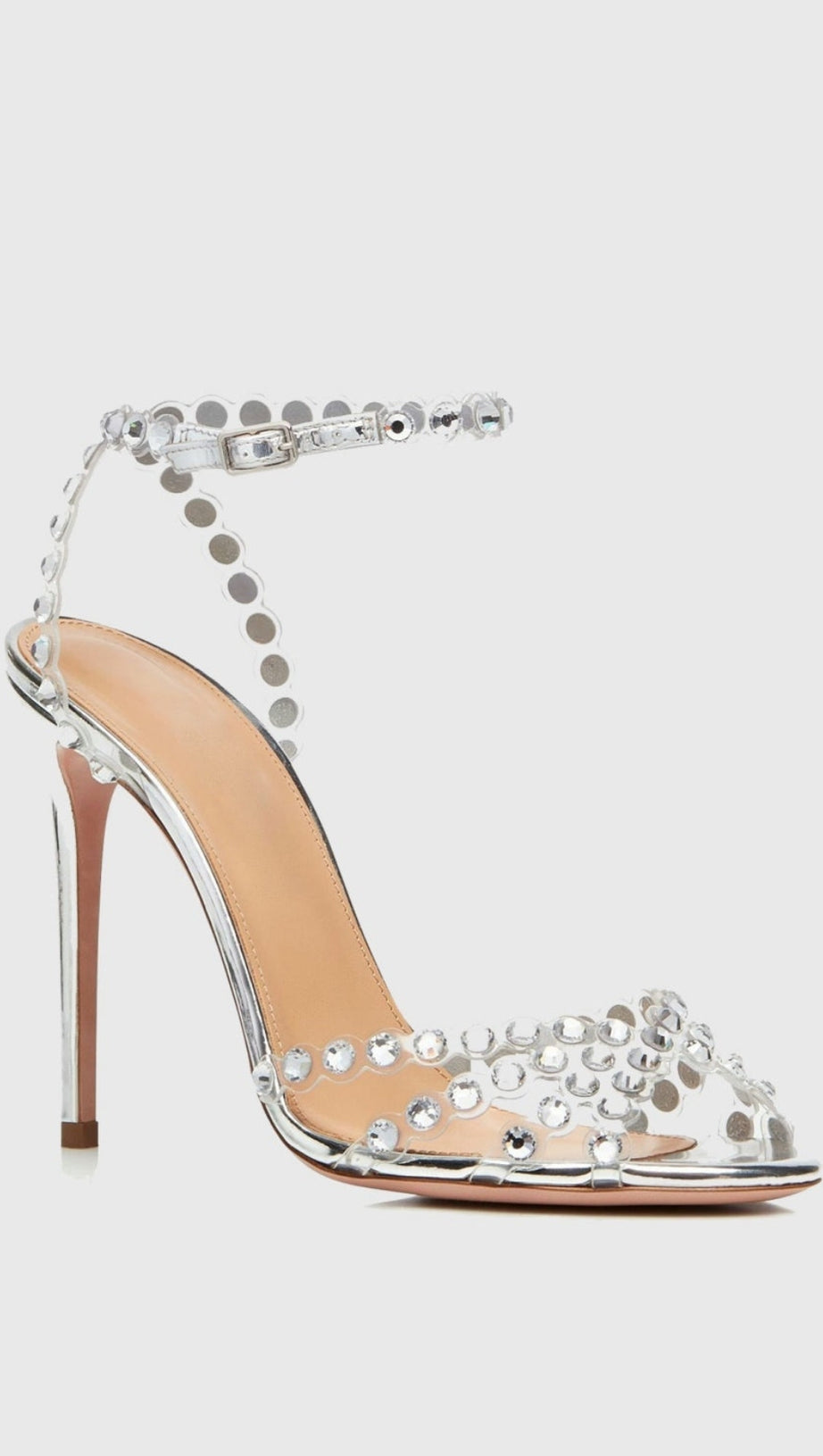ASTASIA RHINESTONE EMBELLISHED HEELS - SILVER