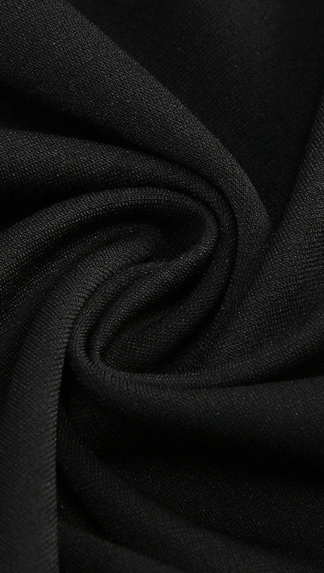 EUDORA 3D FLOWER OFF-SHOULDER MAXI DRESS IN BLACK