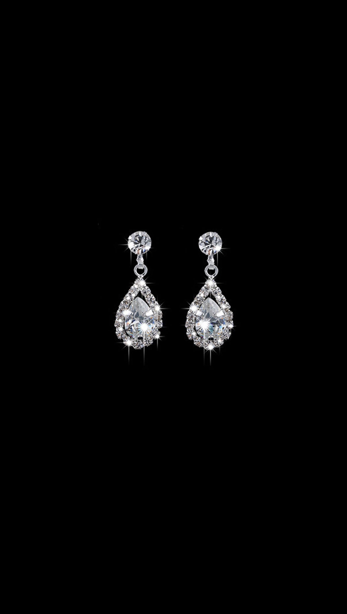 AIIZIE MYRNA SILVER RHINESTONE EARRINGS - product image