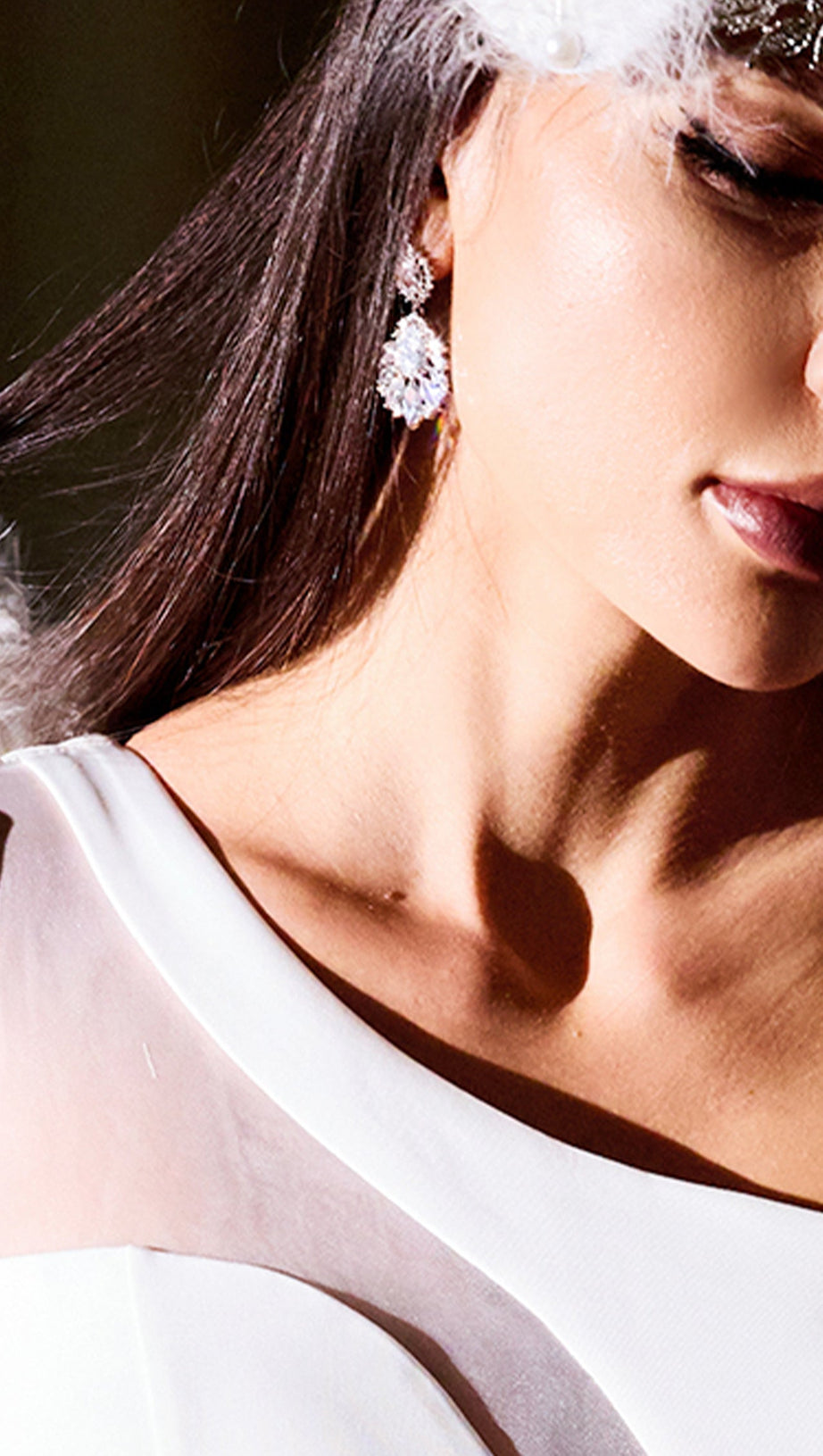 MYRNA SILVER RHINESTONE EARRINGS