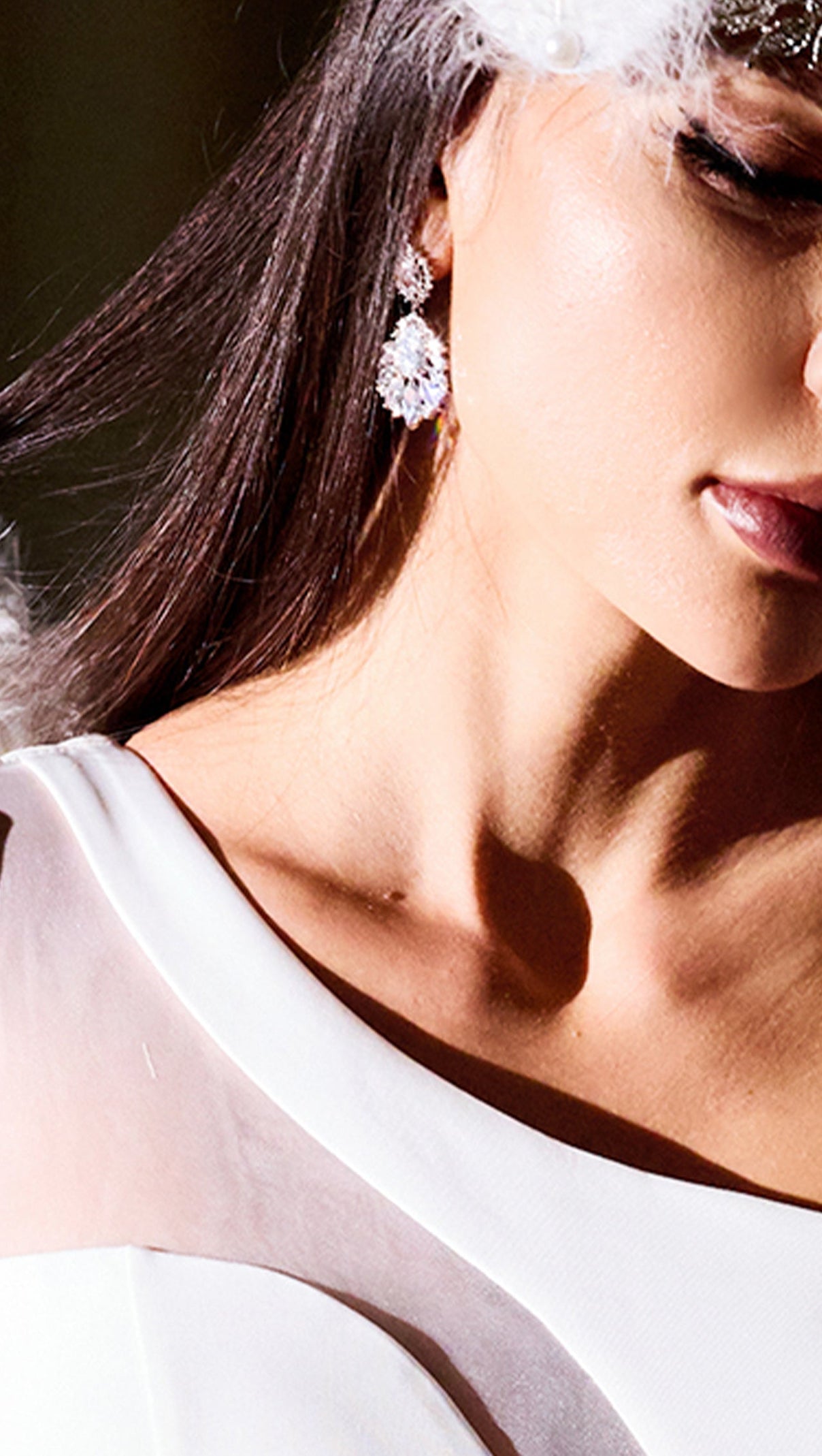 AIIZIE MYRNA SILVER RHINESTONE EARRINGS - product image