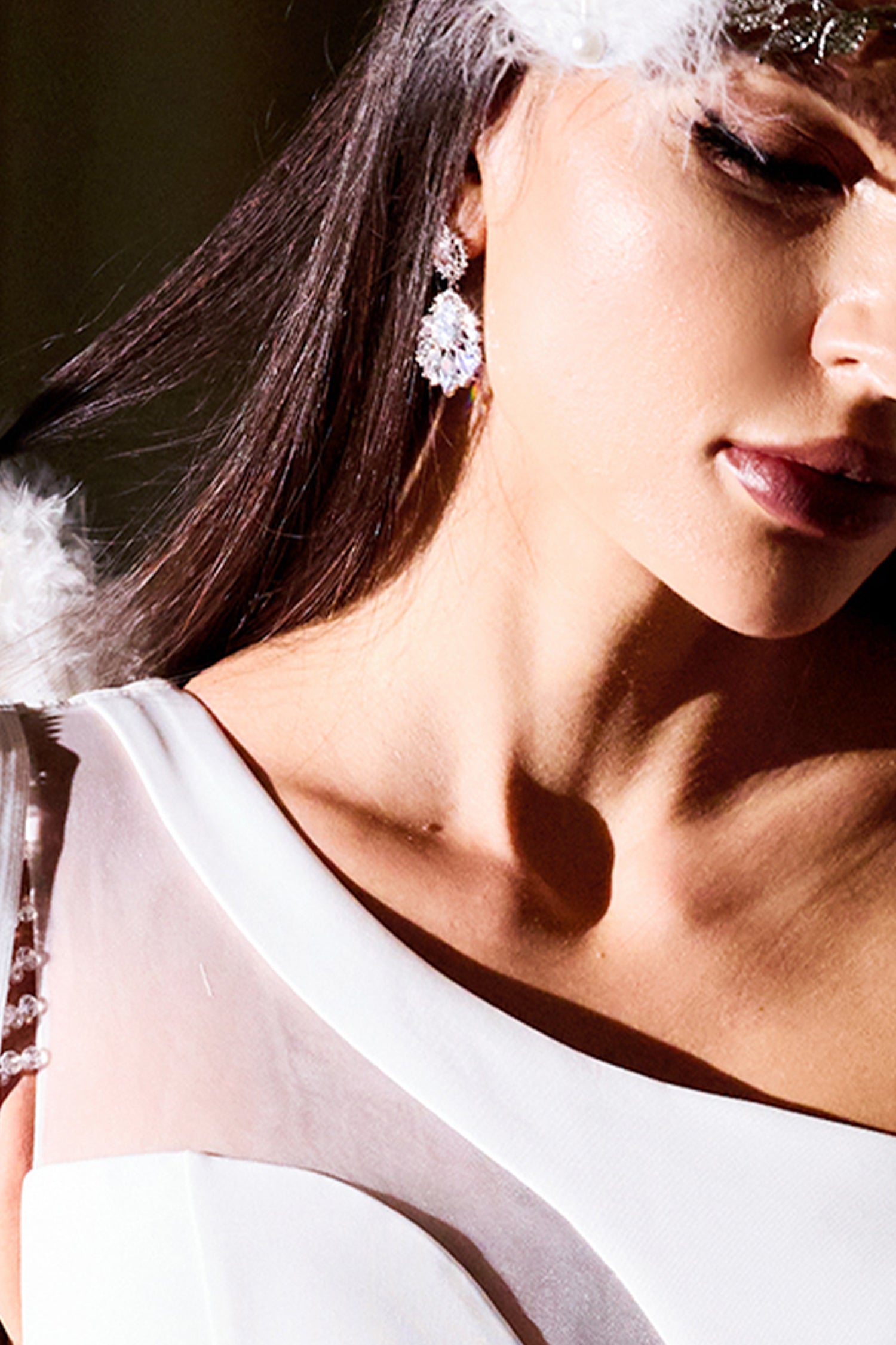 MYRNA SILVER RHINESTONE EARRINGS