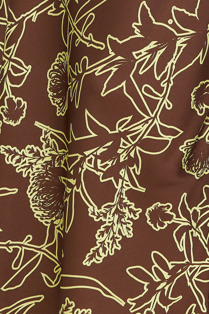 AIIZIE PRINT SATIN MAXI DRESS IN BROWN - product image