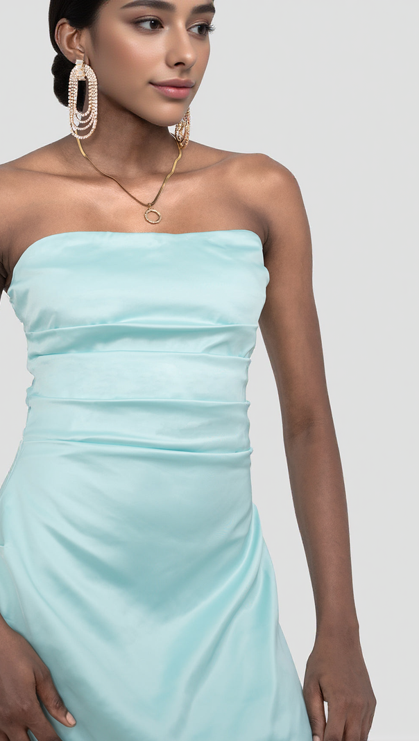 AIIZIE STRAPLESS CORSET DRESS IN GREEN - product image