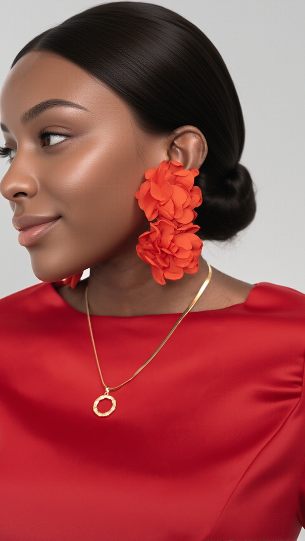 AIIZIE RANDA RED SATIN LONG SLEEVE MINI DRESS - product image