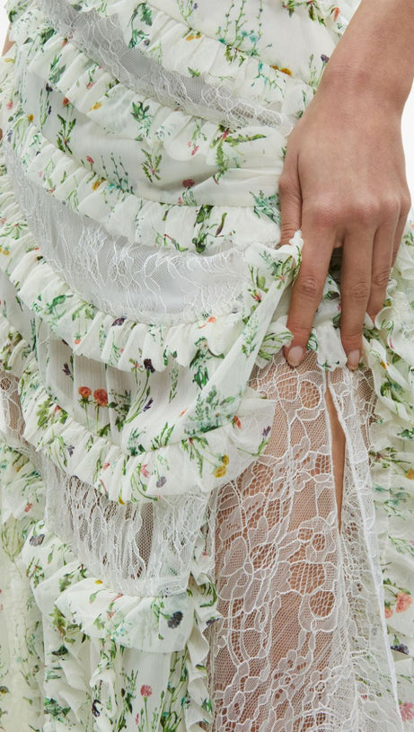 SONDRA MULTICOLOUR RUFFLED MAXI DRESS