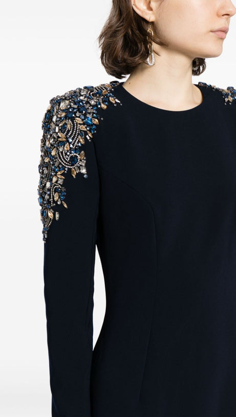 HARRIET MARTINI DROP CRYSTAL-EMBELLISHED MIDI DRESS