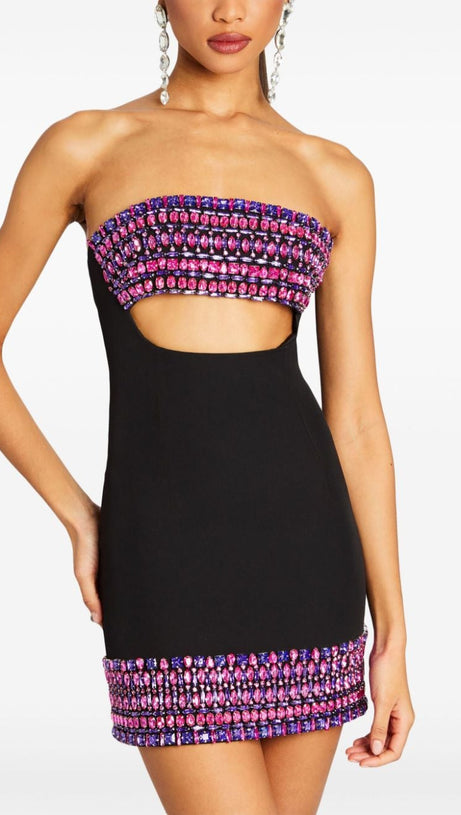 MARTINI MINIKLEID MIT KRISTALLVERZIERUNGEN