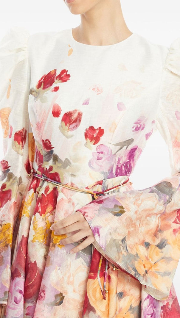 AIIZIE MADELINE MULTICOLOUR FLORAL-PRINT MINI DRESS - product image
