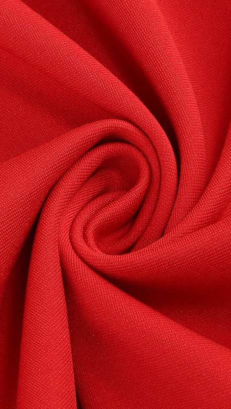 OFF-SHOULDER FLOWER MAXI DRESS IN RED