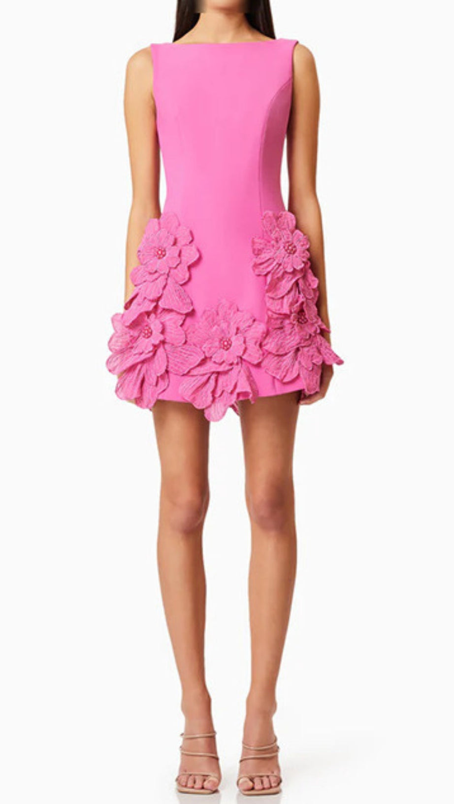 DAIVA FLOWER EMBELLISHED MINI DRESS IN PINK
